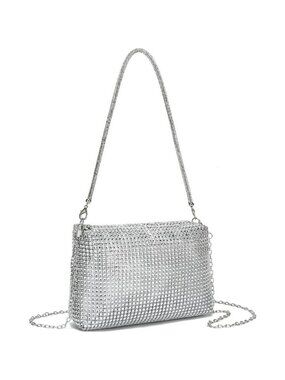 YIKOEE Crystal Rhinestone Clutch Purses for Women Evening  Bag with Chain